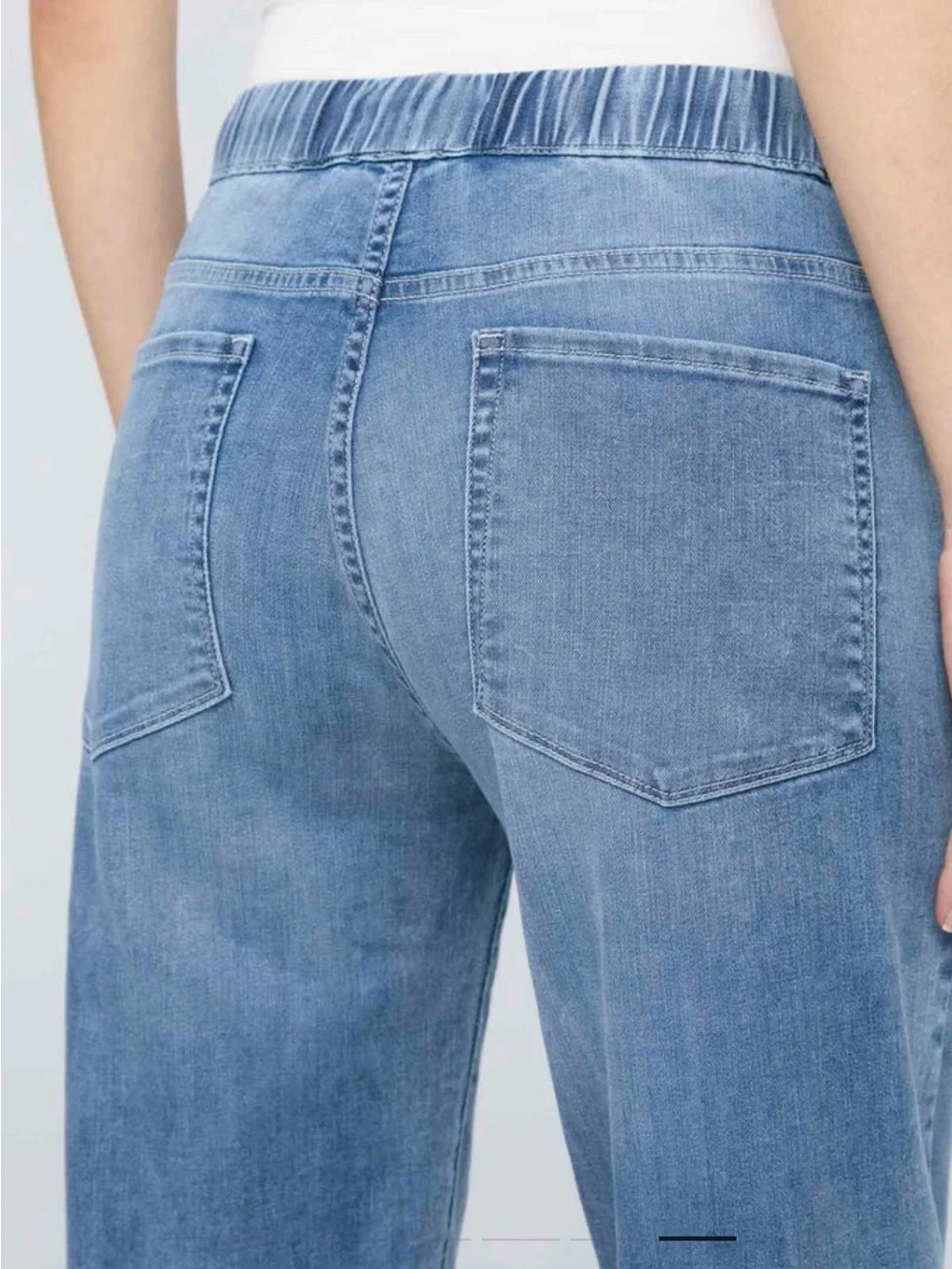 Wonderly women’s large ,Harbour elastic drawstring waistband pull on denim pants
